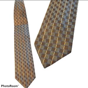 Pavone Italy Silk Tie Brown Tan Gray 3.75" x 60"